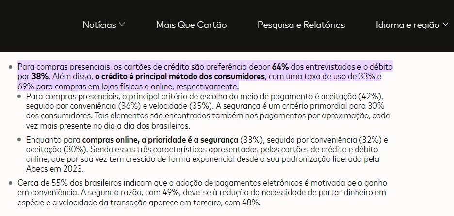 USO DO CARTAO DE CREDITO E DEBITO